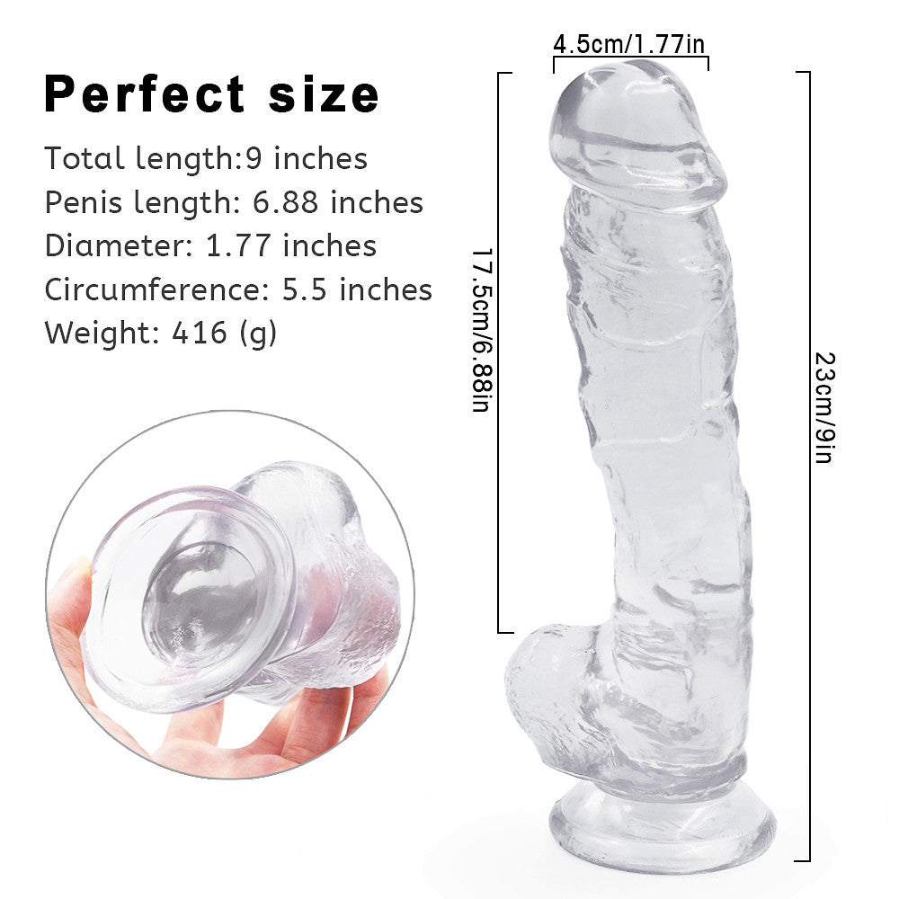 9 Inch Clear Big Jelly Dildo