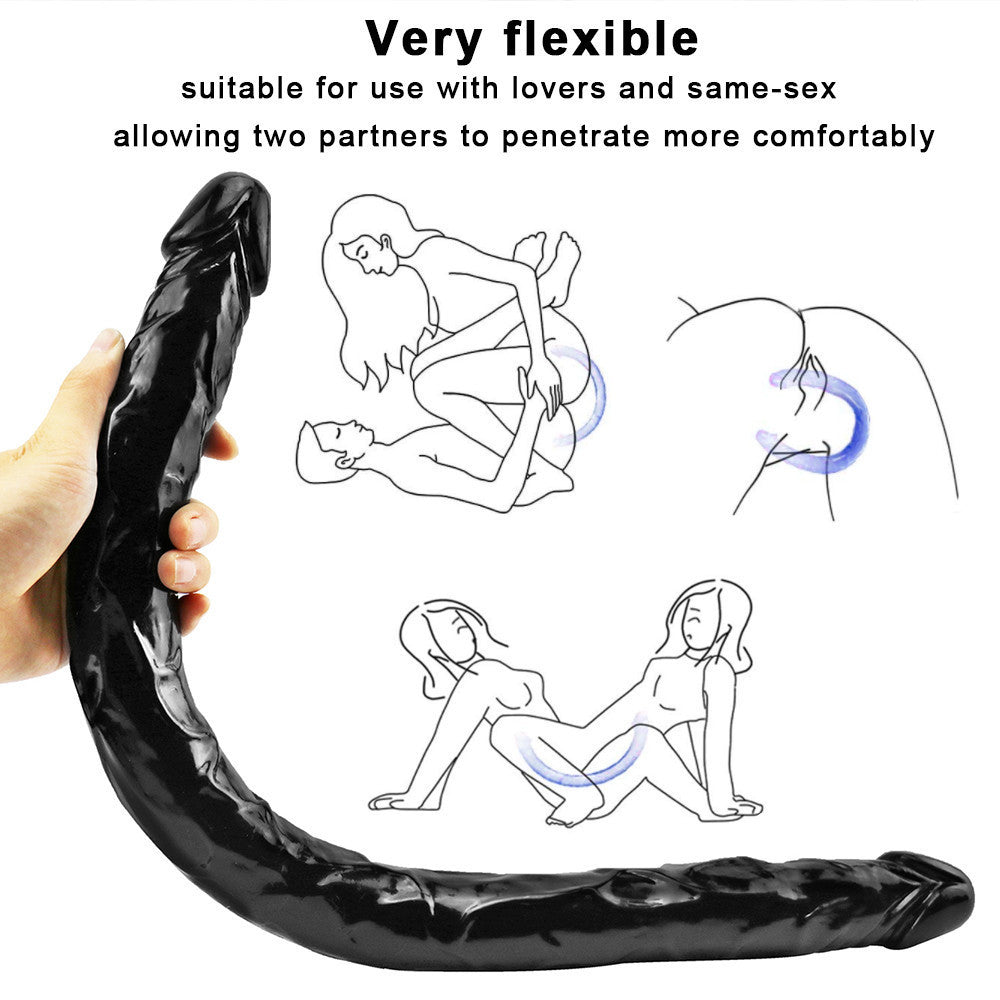 22 Inch Long Black Realistic Double Dildo