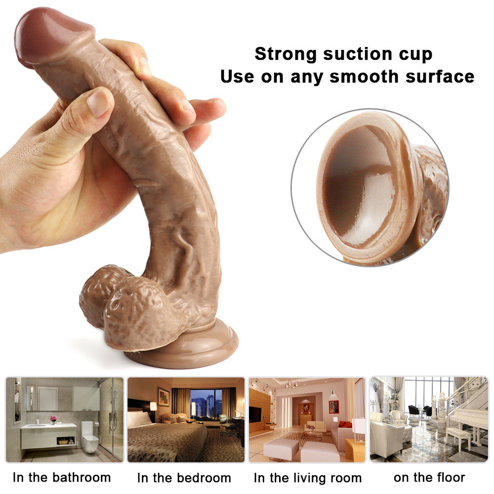 10 Inch Brown Realistic Big Dildo with Testicles