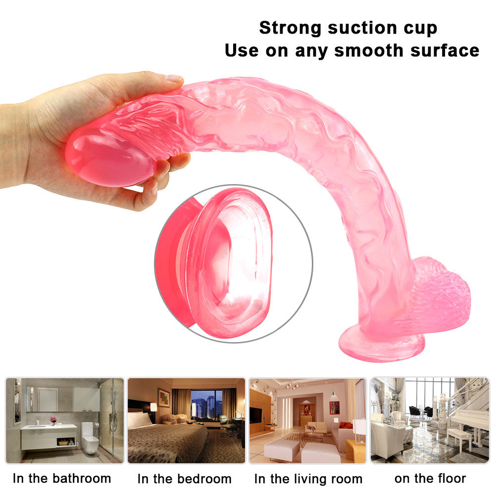 16 Inch Pink Extra Long Jelly Dildo