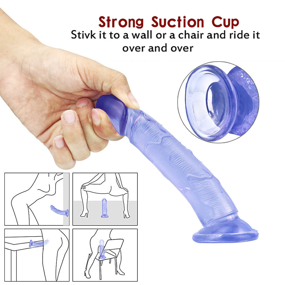 6 Inch Curved Blue Jelly Small Dildo
