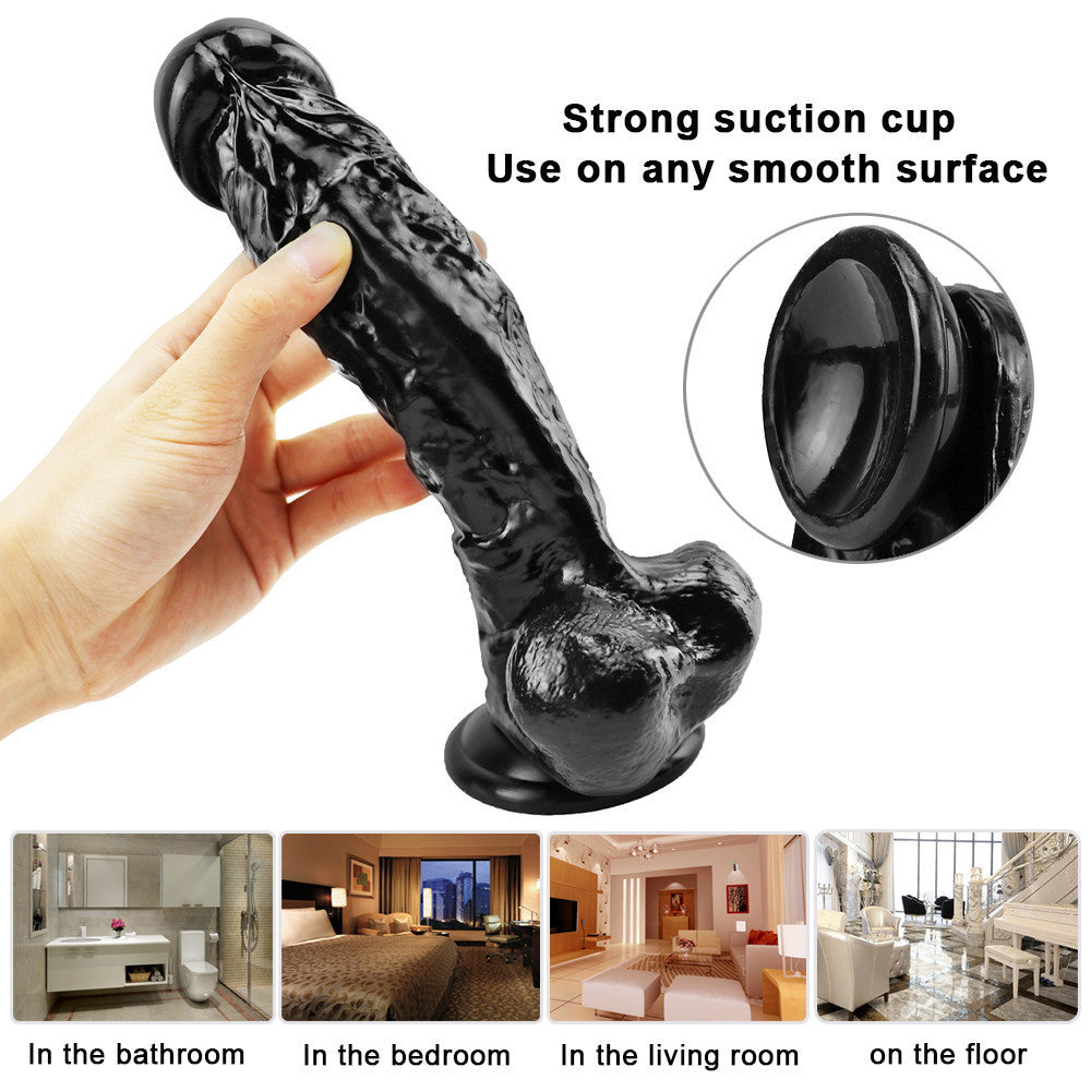9 Inch Black Realistic Big Dildo