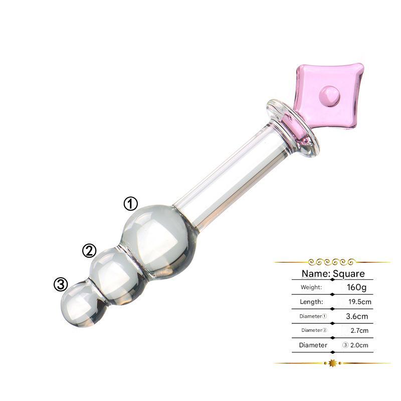 Transparent Smooth Poker Color Glass Dildo