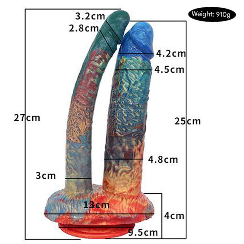 10 Inch Color Lesbian Double Penetration Dildo
