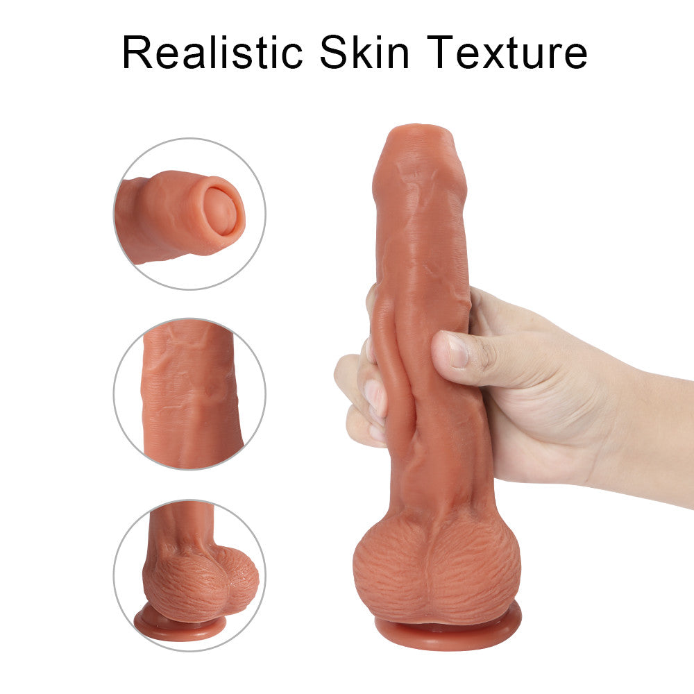 8 Inch Realistic Silicone Dildo With Foreskin