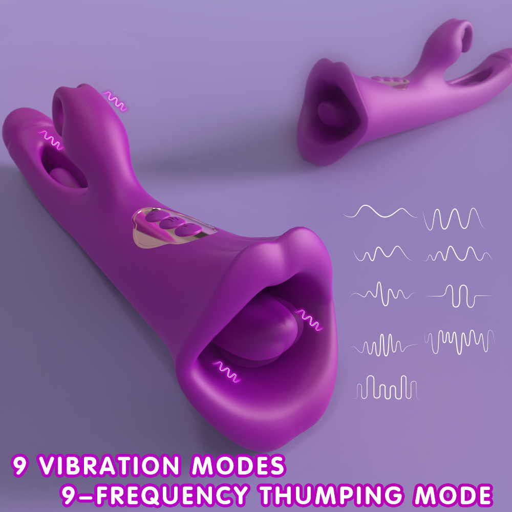 Purple Double Head Stimulating Rabbit Vibrator