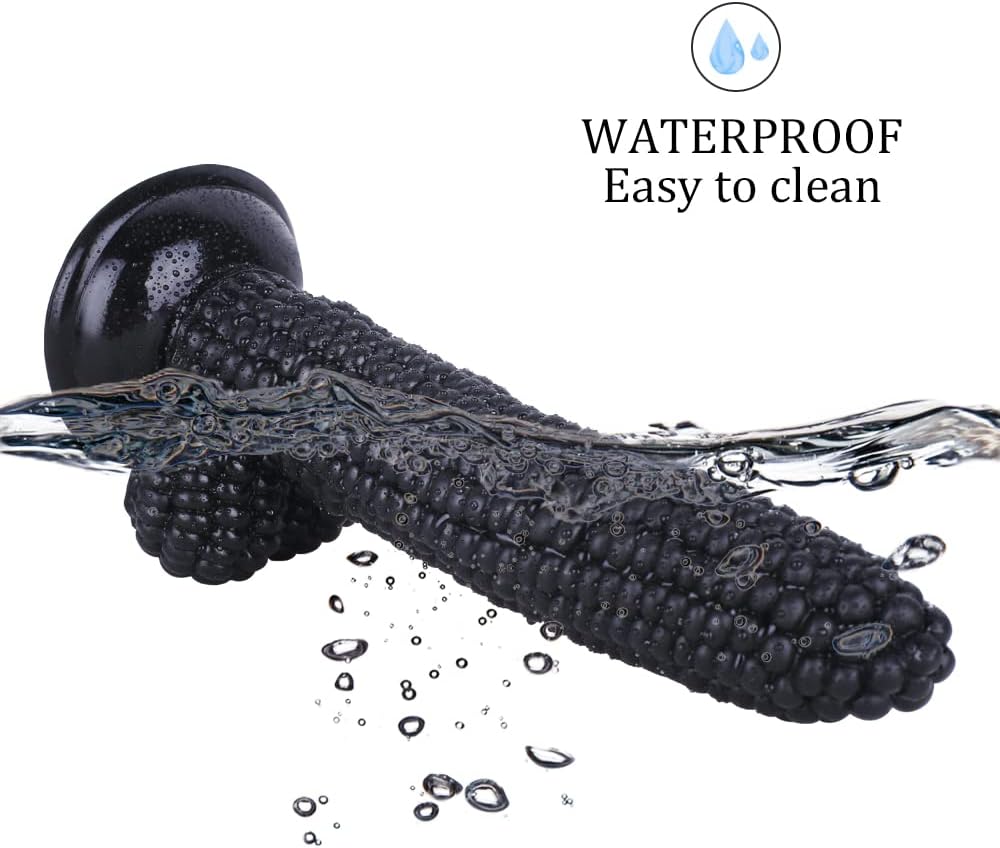 Black 7 Inch Silicone Realistic Corn Dildo
