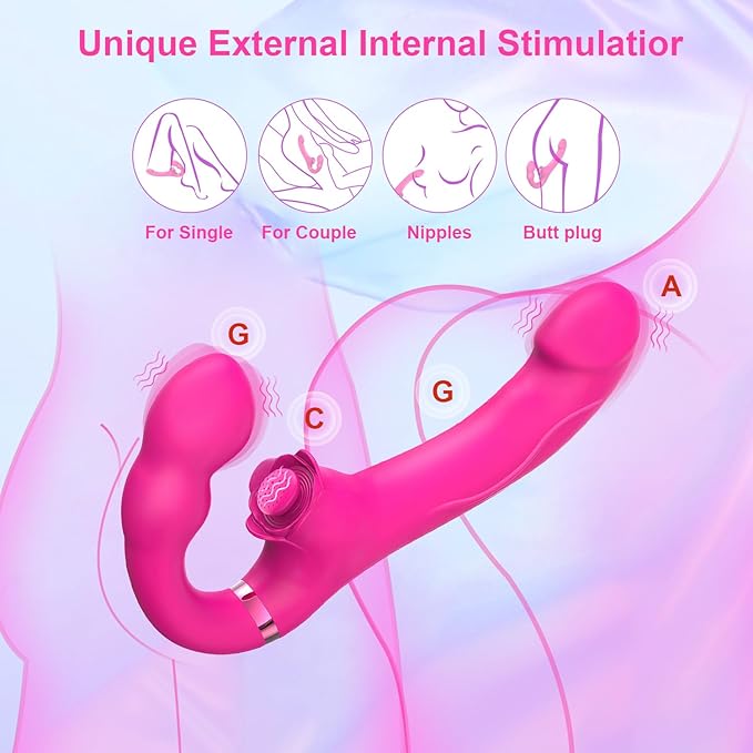 9 Inch Lesbian Vibrating Strapless Dildo