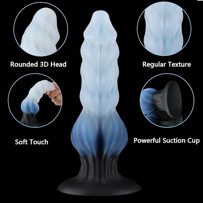 Fantasy Ice Wolf Silicone Textured Dildo