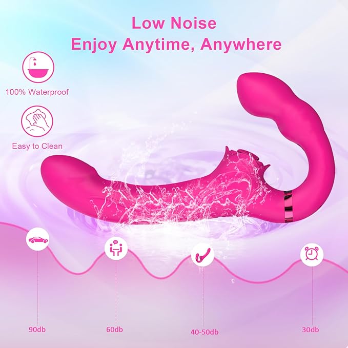 9 Inch Lesbian Vibrating Strapless Dildo