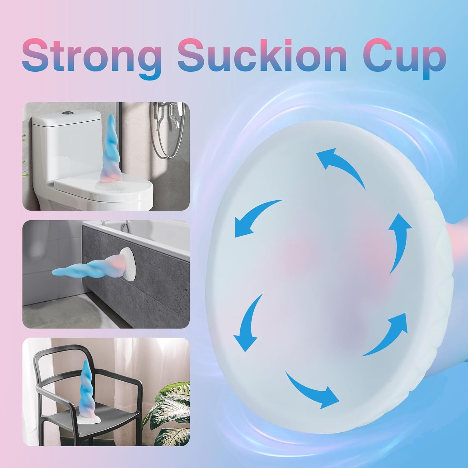 8 Inch Blue Conical Thread Unicorn Dildo