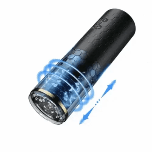 Black Hands Free Rotating Retractable Masturbator