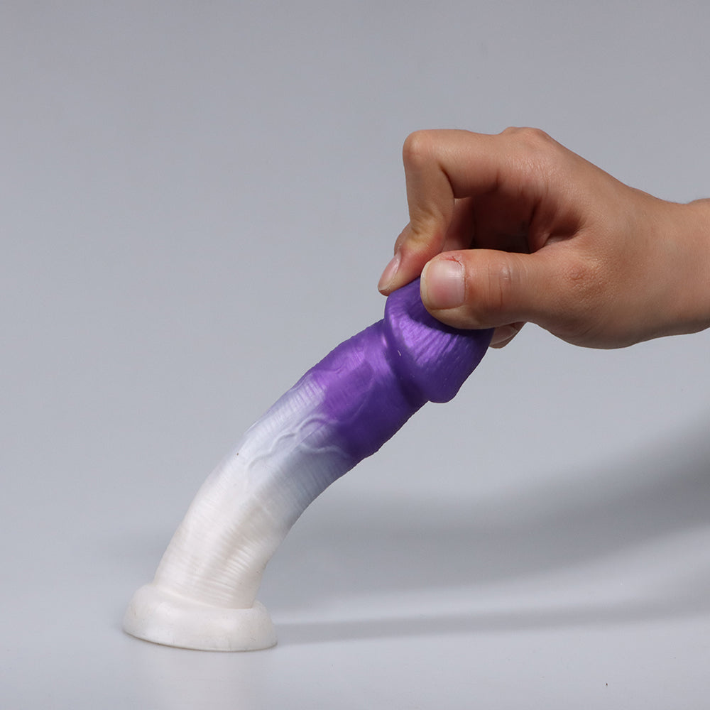 Brown Mushroom Head Silicone 7 Inch Dildo