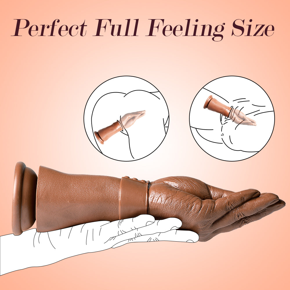 11 Inch Brown Strong Sucker Fist Dildo