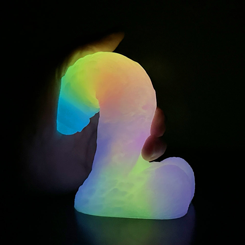 Rainbow Monster Glow In The Dark Big Dildo