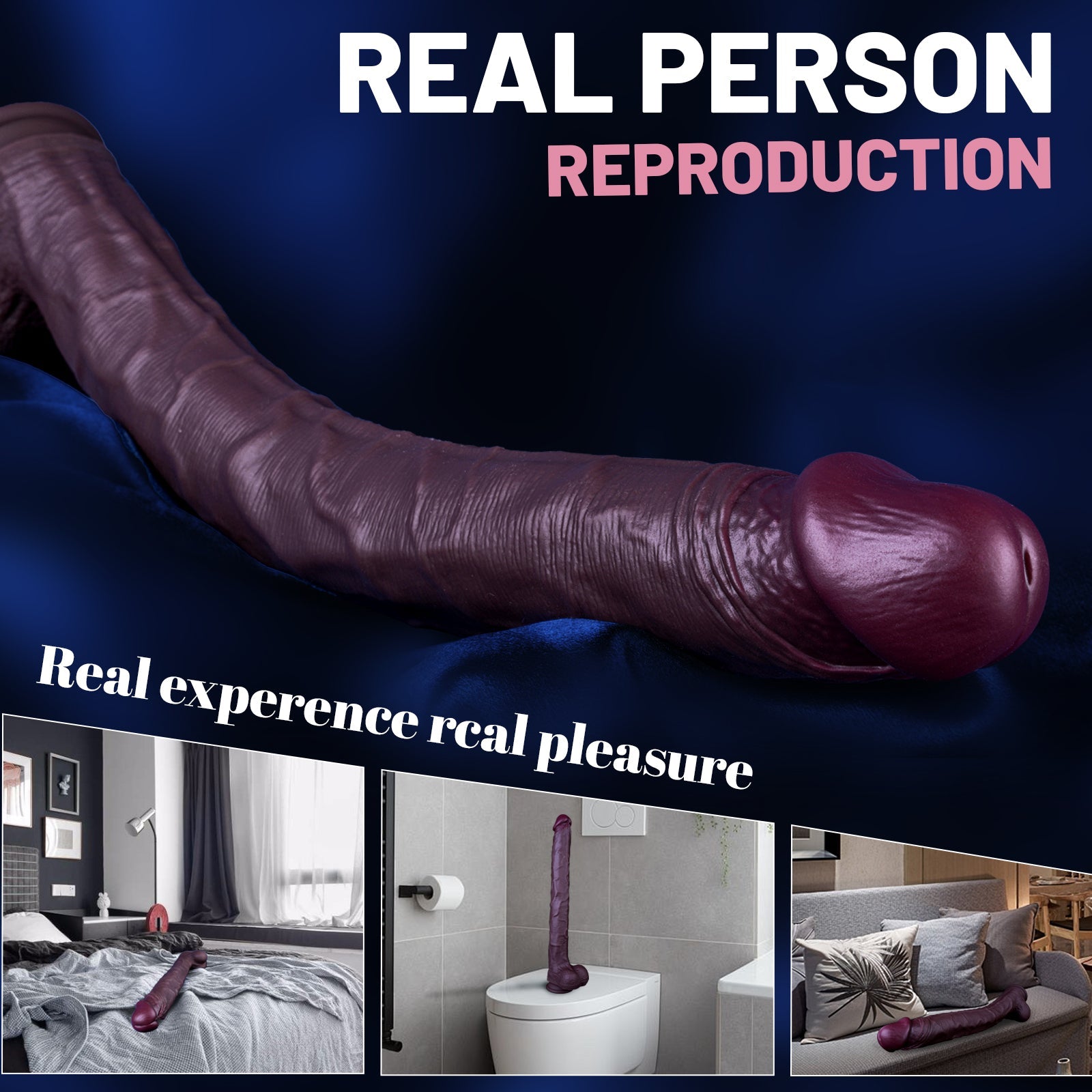 Brown Dual Density 16 Inch Extra Long Dildo