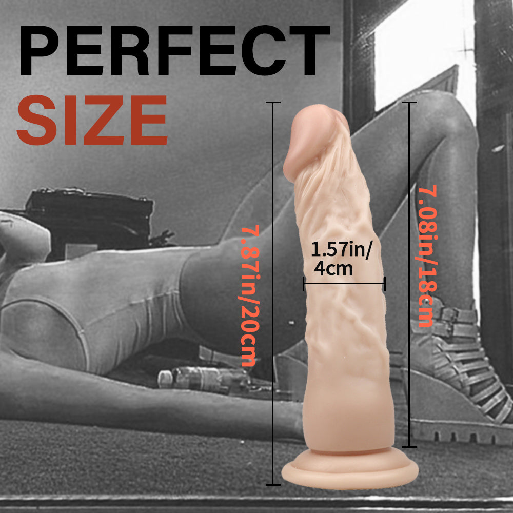 8 Inch Caucasian Ballless Realistic Dildo