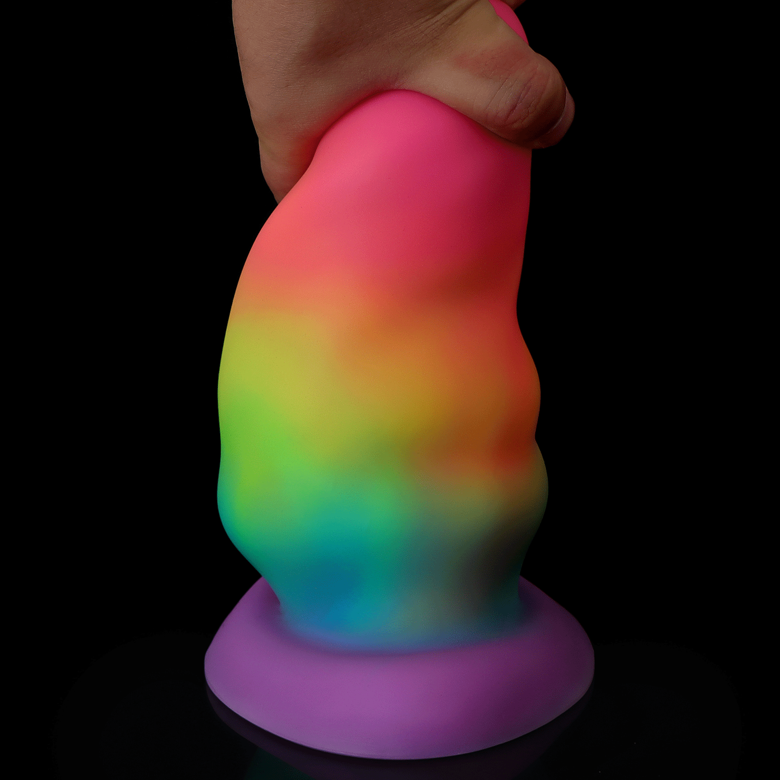 Rainbow Luminous Large Silicone Butt Plug