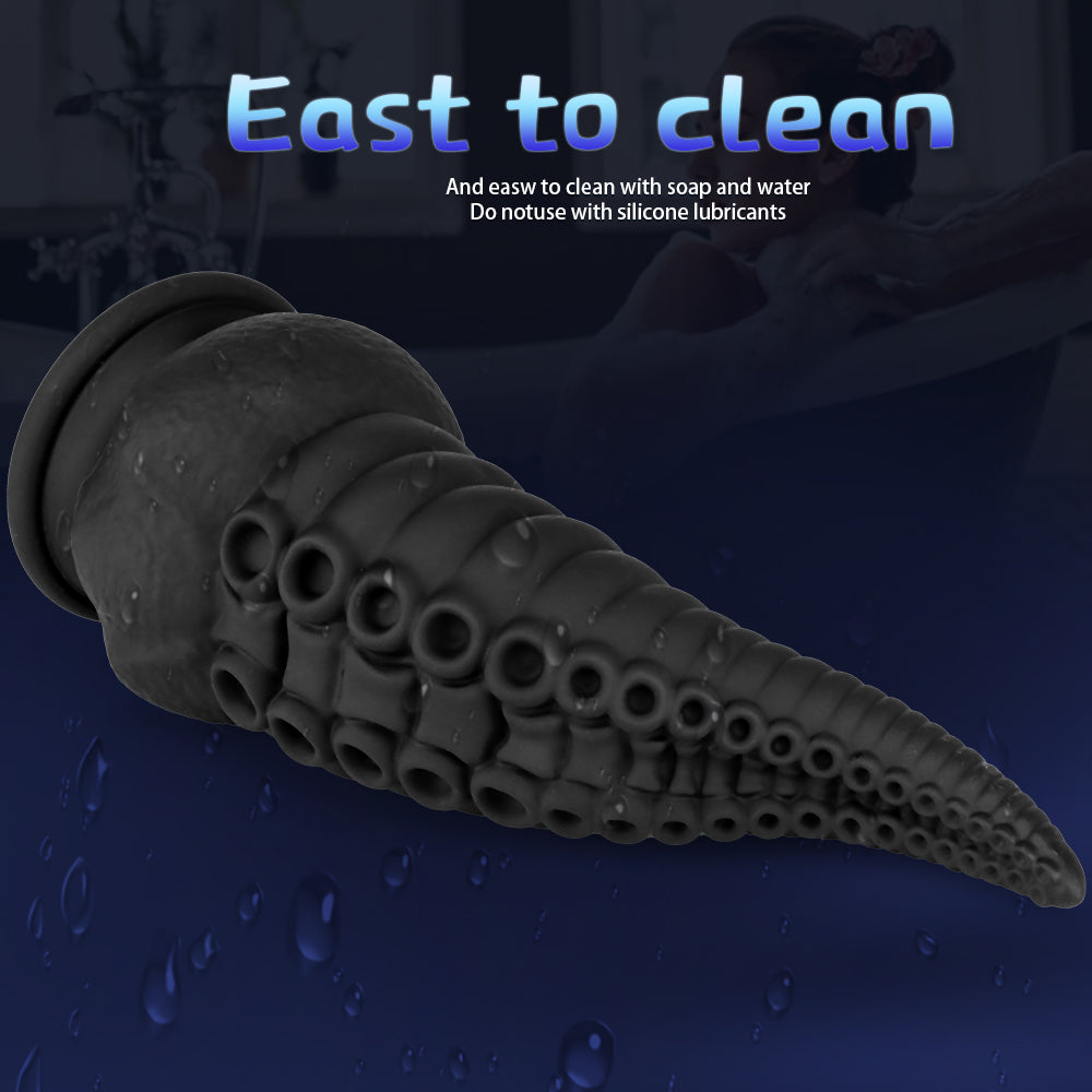 8 Inch Black Tentacle Anal Dildo
