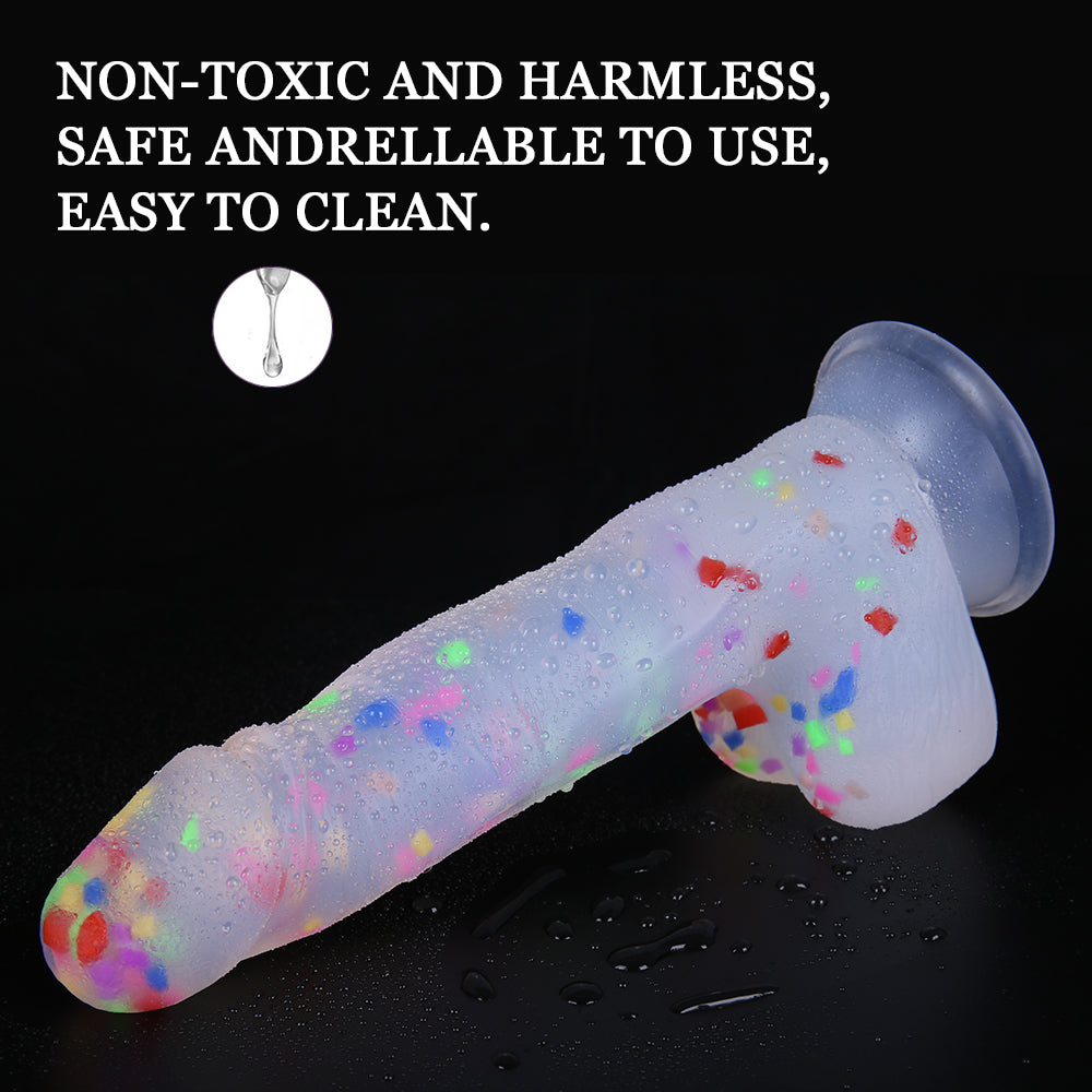 7 Inch Confetti Jelly Strap On Dildo