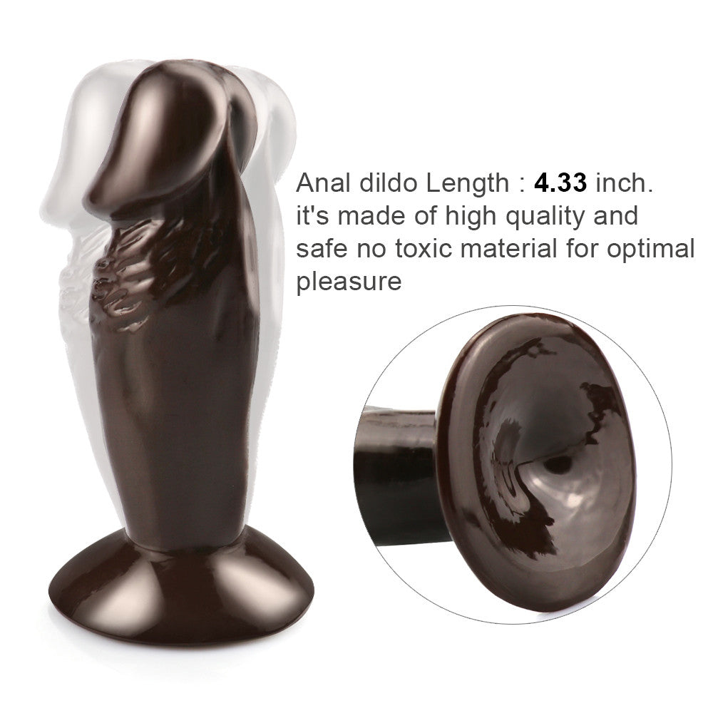 4 Inch Brown Realistic Straight Small Dildo