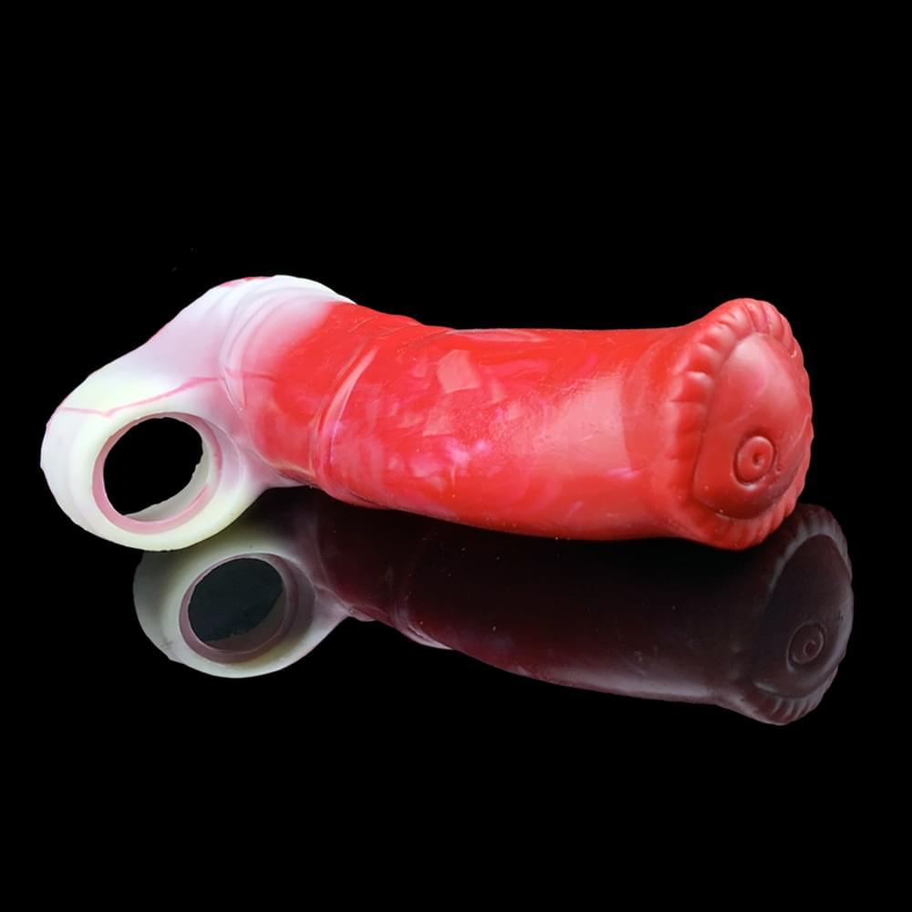 Red 6 Inch Animal Cock Penis Sleeve