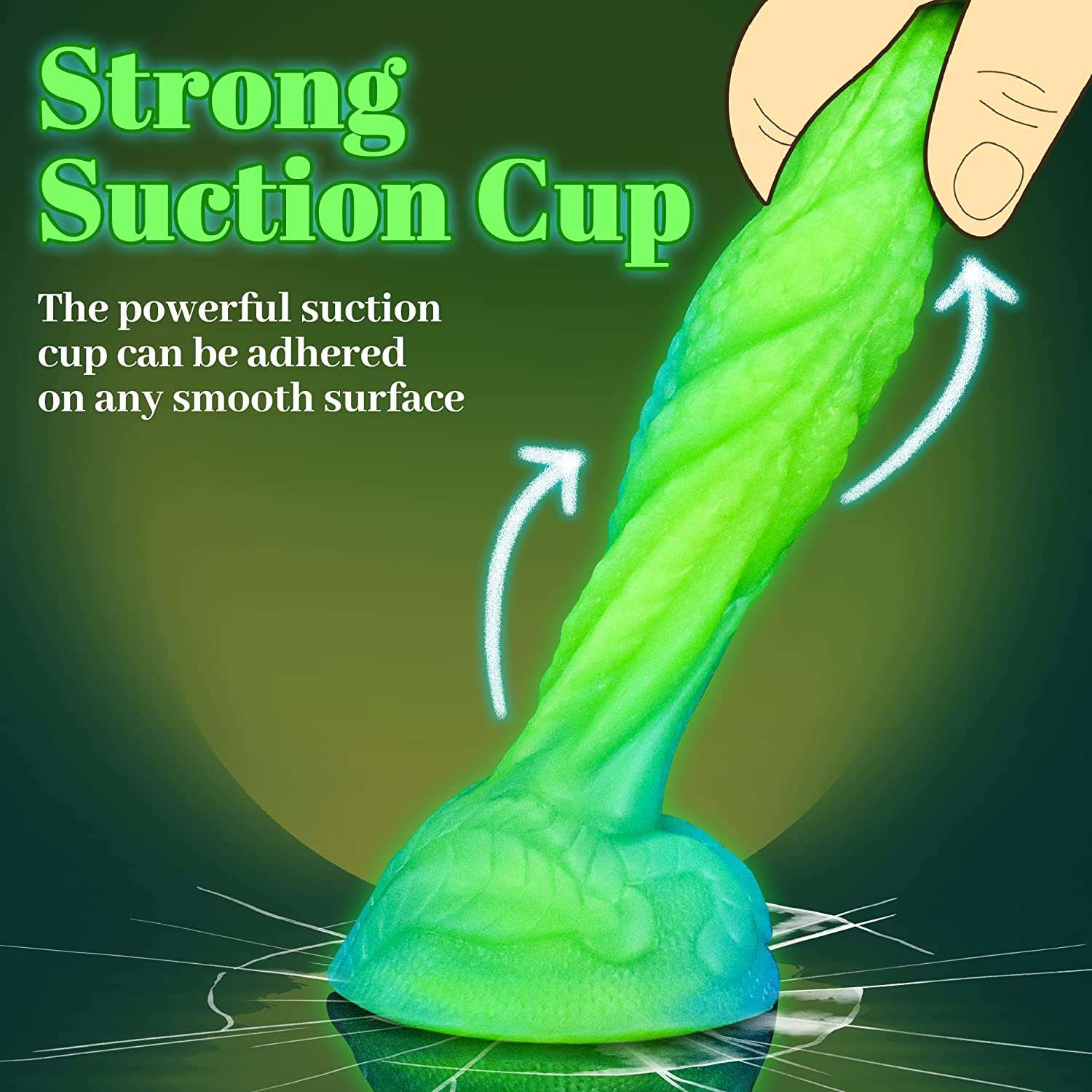 8 Inch Green Glow in the dark Dragon Dildo