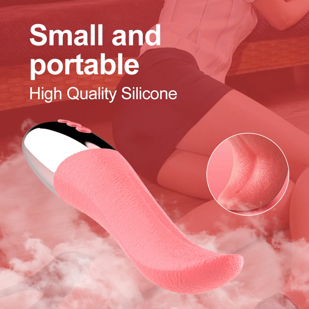 Pink Silicone Soft Realistic Tongue Vibrator
