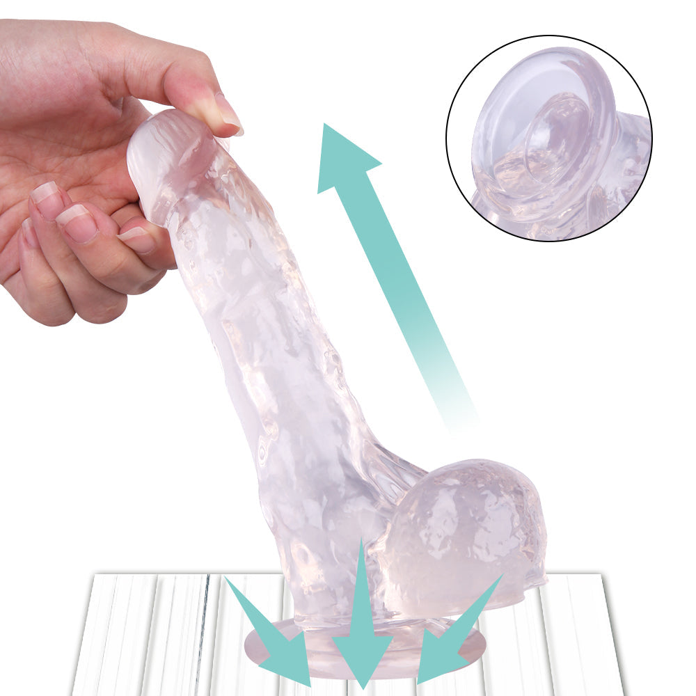 7 Inch Clear Curved G-spot Jelly Dildo