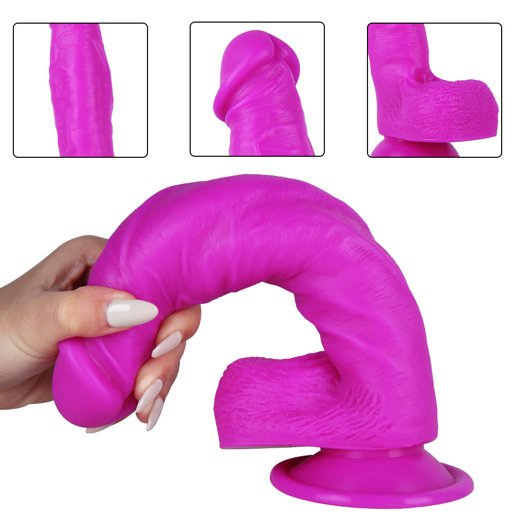 Purple Silicone Couple Strap On Dildo