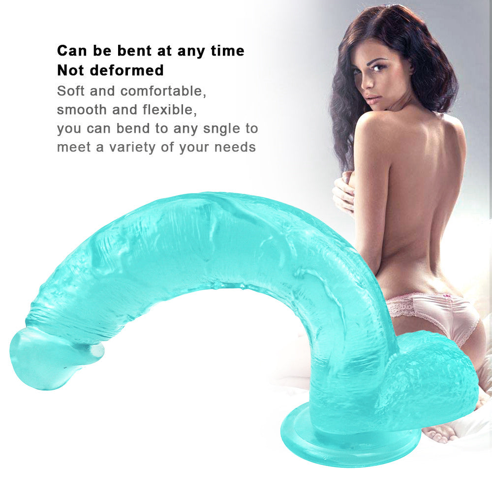 10 Inch Green Big Clear Jelly Dildo