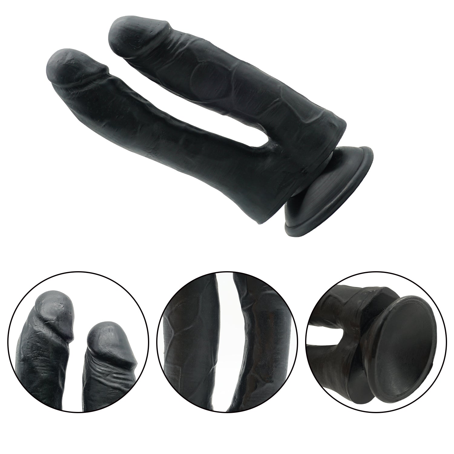 Big Black Realistic Double Penetration Dildo