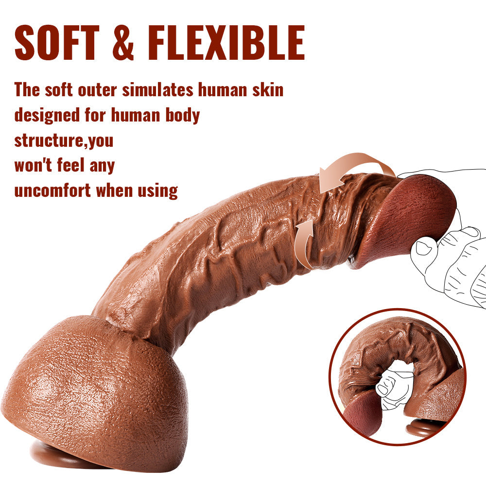 12 Inch Brown Realistic Huge Dildo