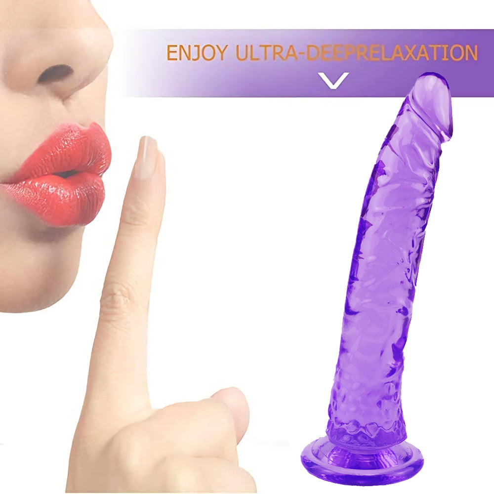 Purple Transparent 8 Inch Jelly Dildo