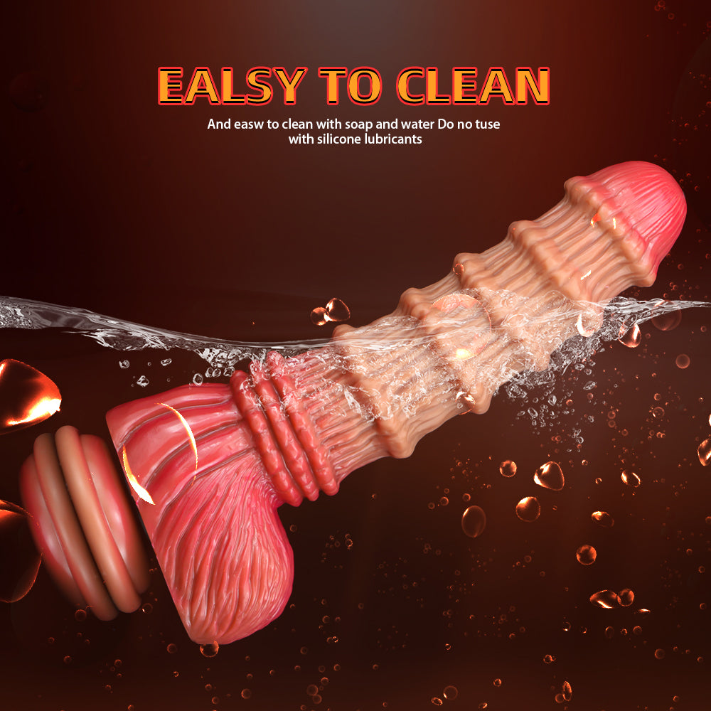 Bamboo Ribbed Fantasy Silicone Dildo