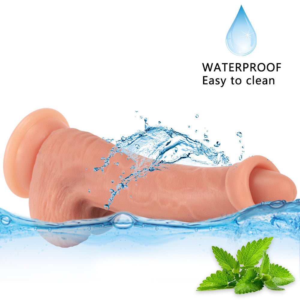 8 Inch Silicone Foreskin Realistic Dildo