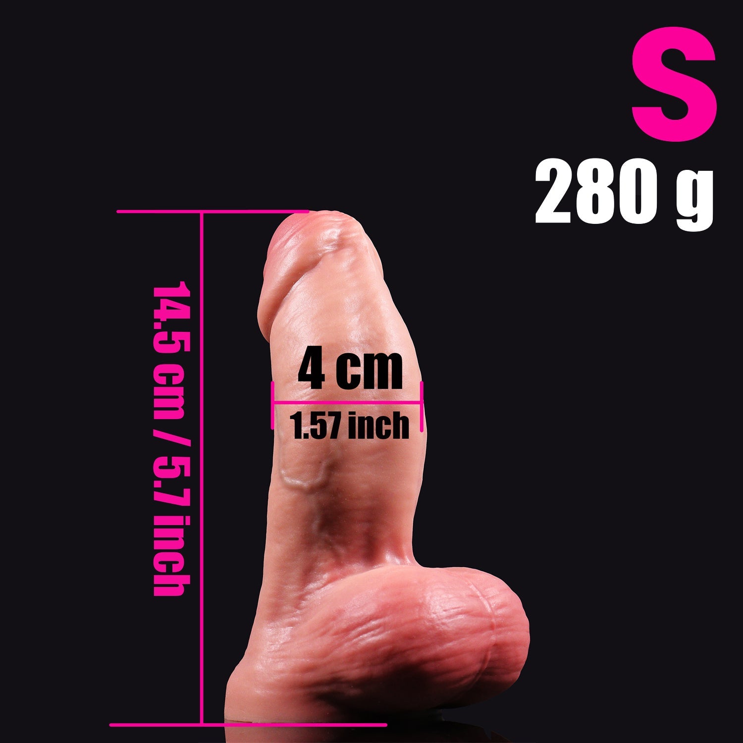 Realistic Fat Curved Silicone Uncircumcised Dildo
