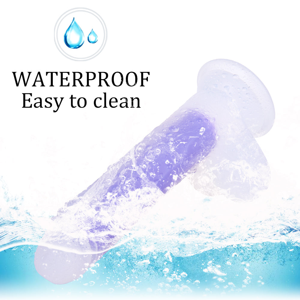7 Inch Soft Purple Jelly Silicone Dildo