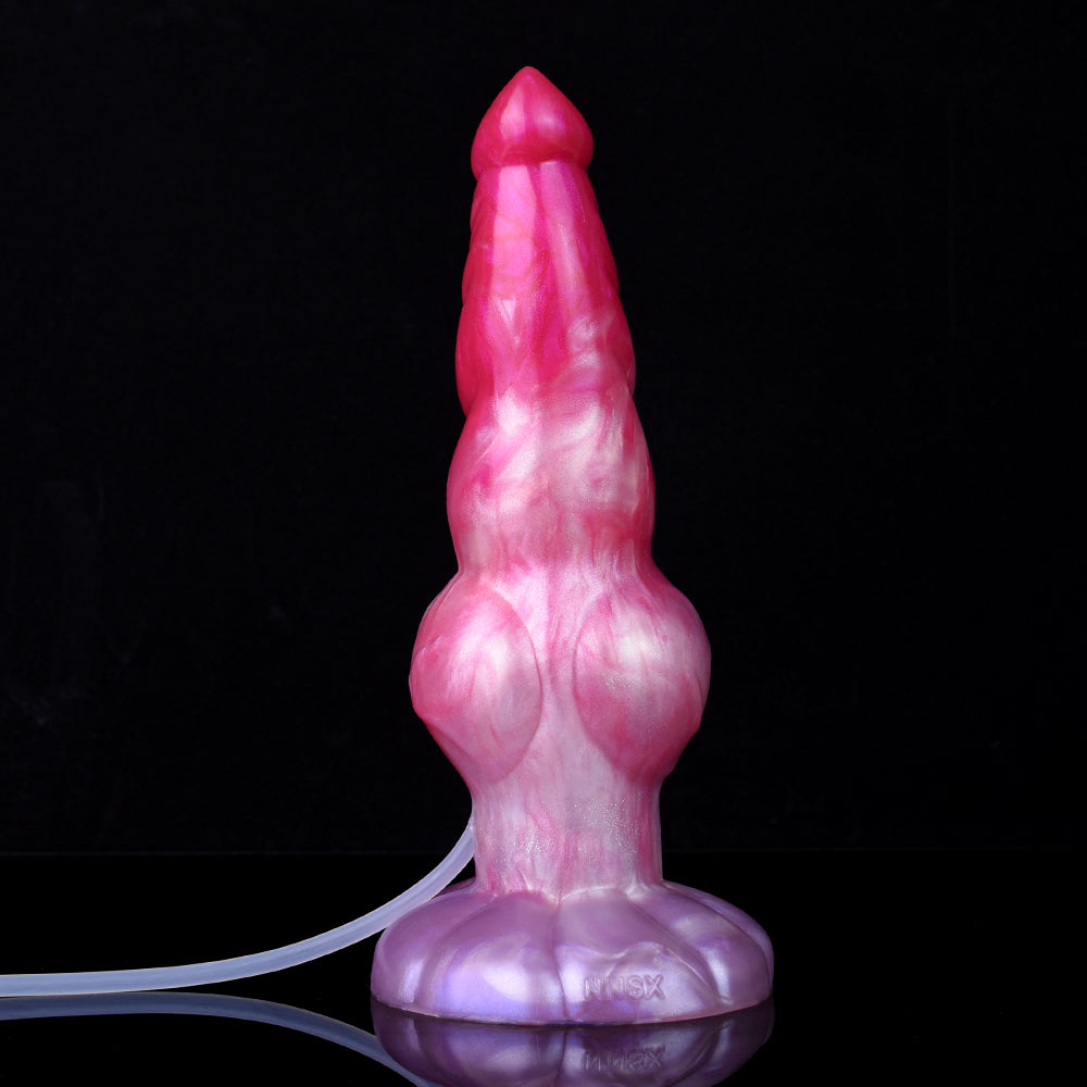 9 Inch Beaded Knot Dog Squirting Dildo