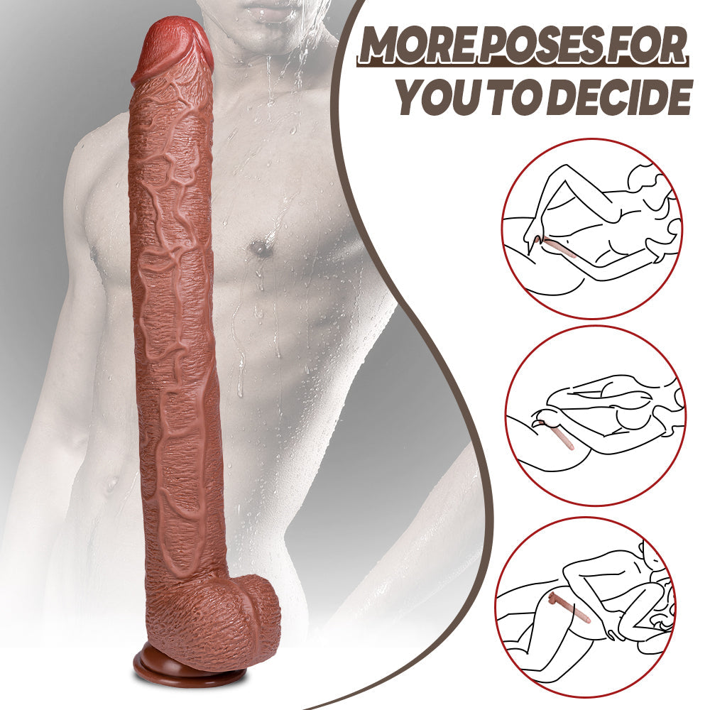 17 Inch Brown Depth Training Extra Long Dildo
