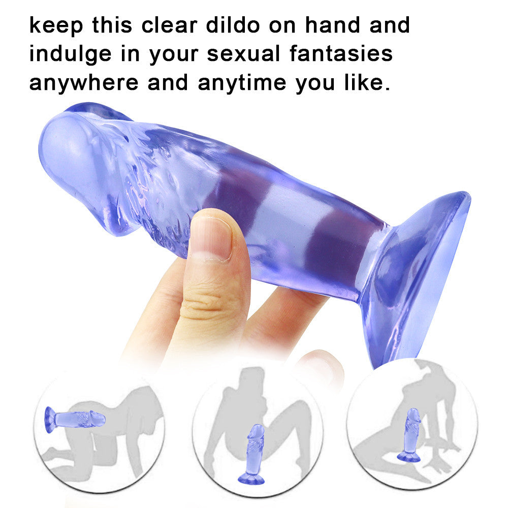 4 Inch Blue Jelly Beginner Small Dildo