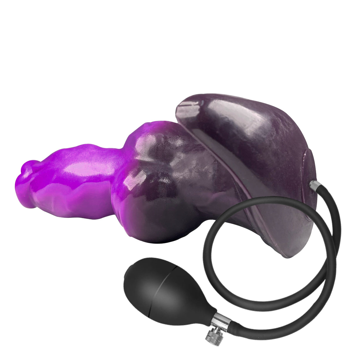 Purple Black Dog Knot Inflatable Anal Plug