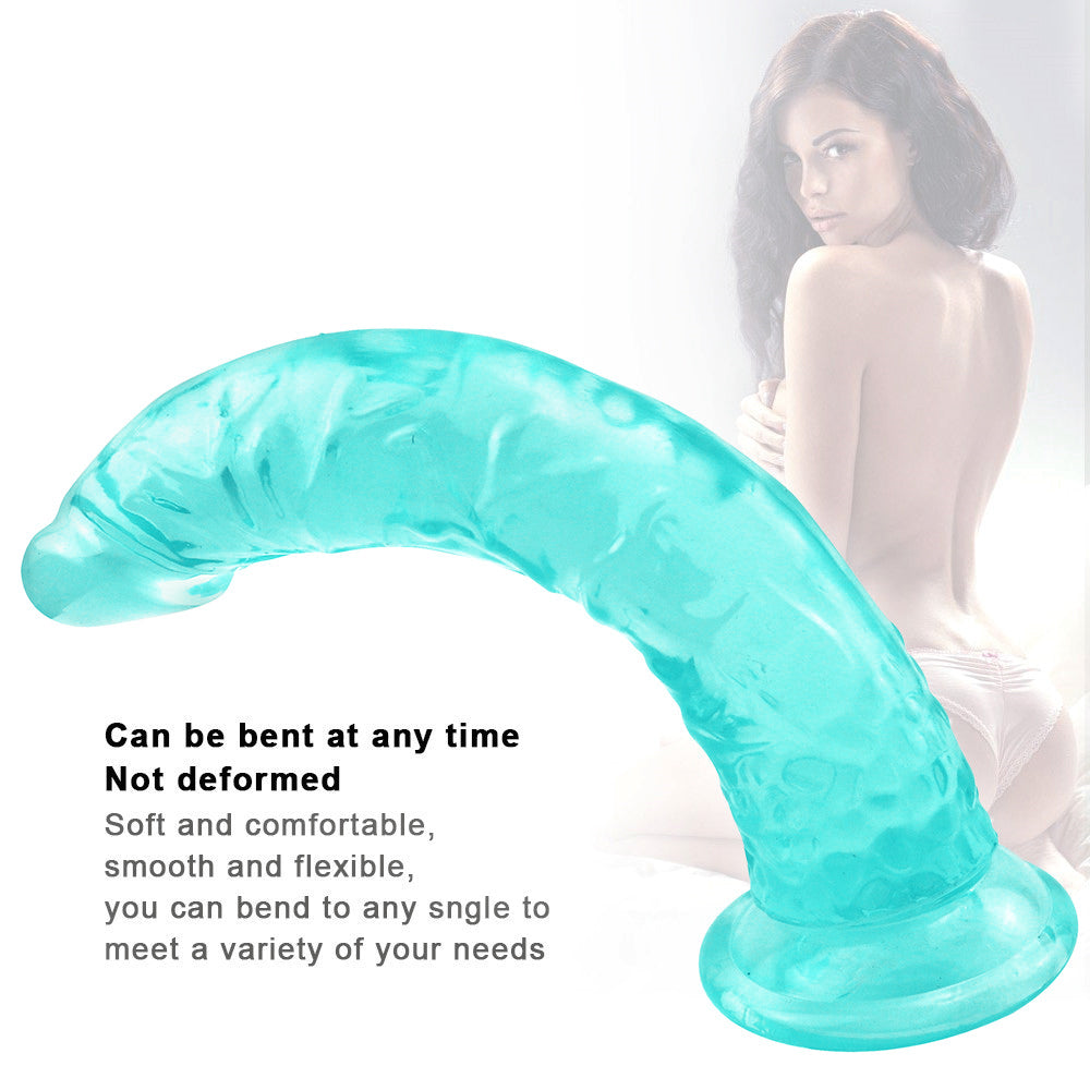 Green 8 Inch Slim Jelly Dildo