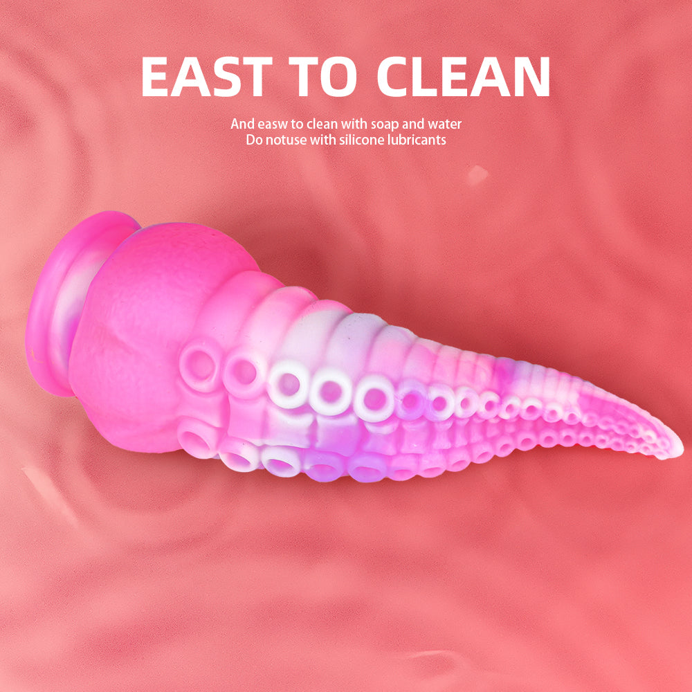 8 Inch Silicone Pink Tenticle Dildo
