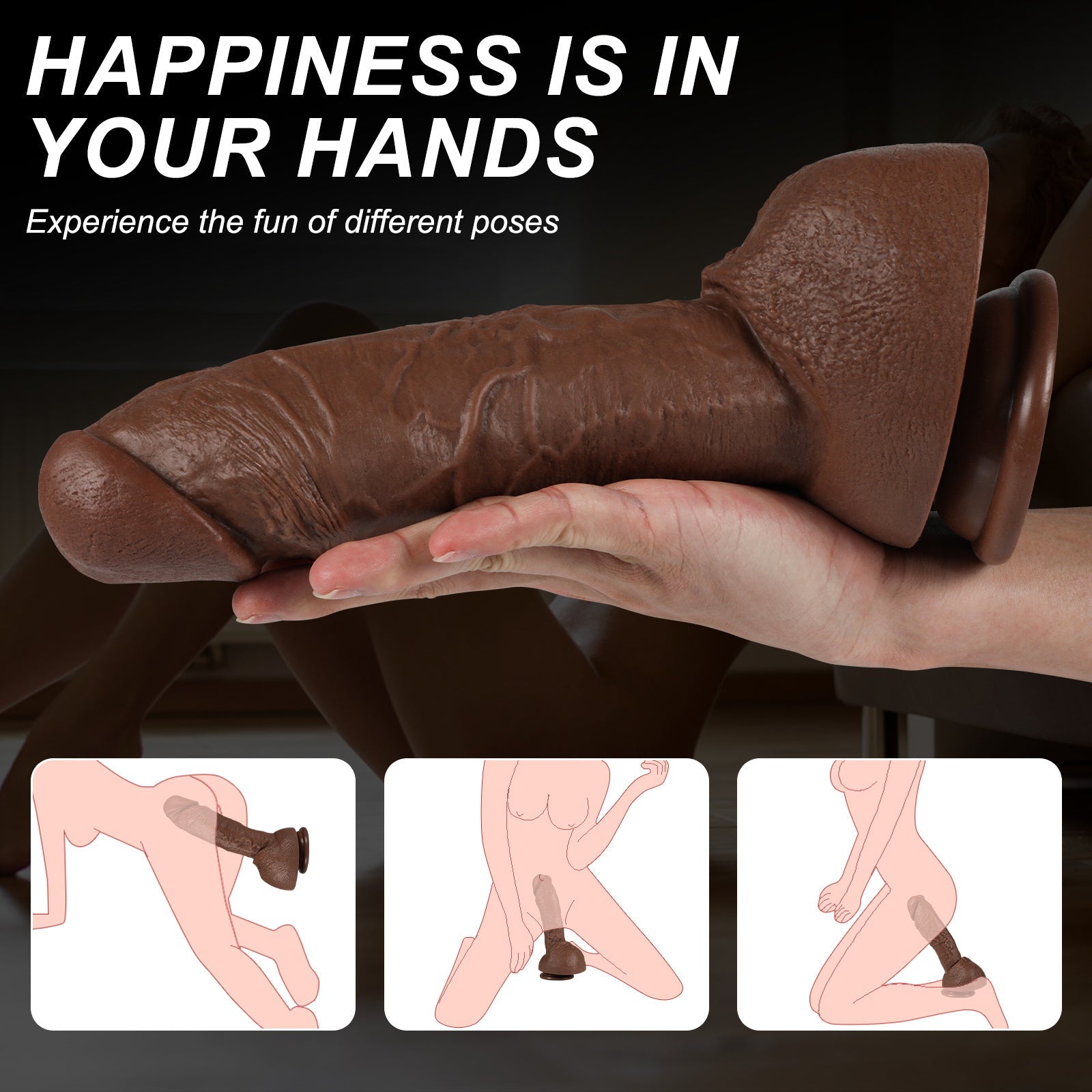 10 Inch Curved Big Brown Realistic Dildo
