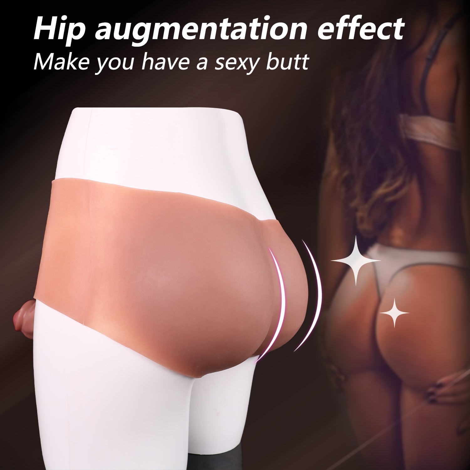 Wearable 8 Inch Realistic Thick Hollow Dildo Panties