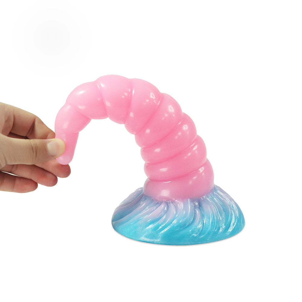 8 Inch Threaded Glow In The Dark Unicorn Dildo
