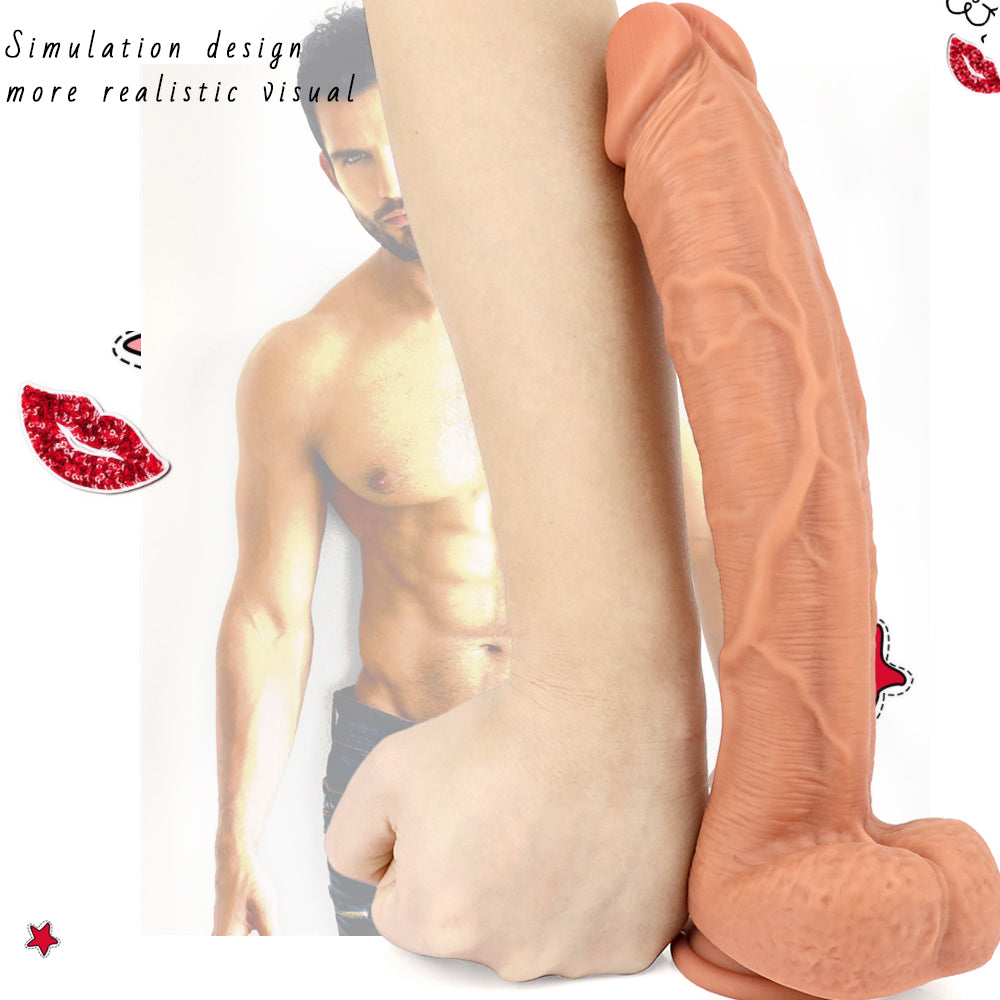 12 Inch Long soft Silicone Realistic Dildo
