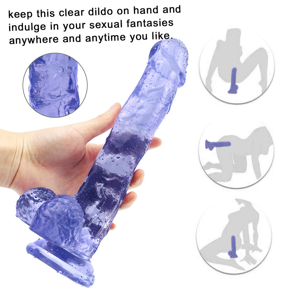 10 Inch Blue Long Rubber Jelly Dildo
