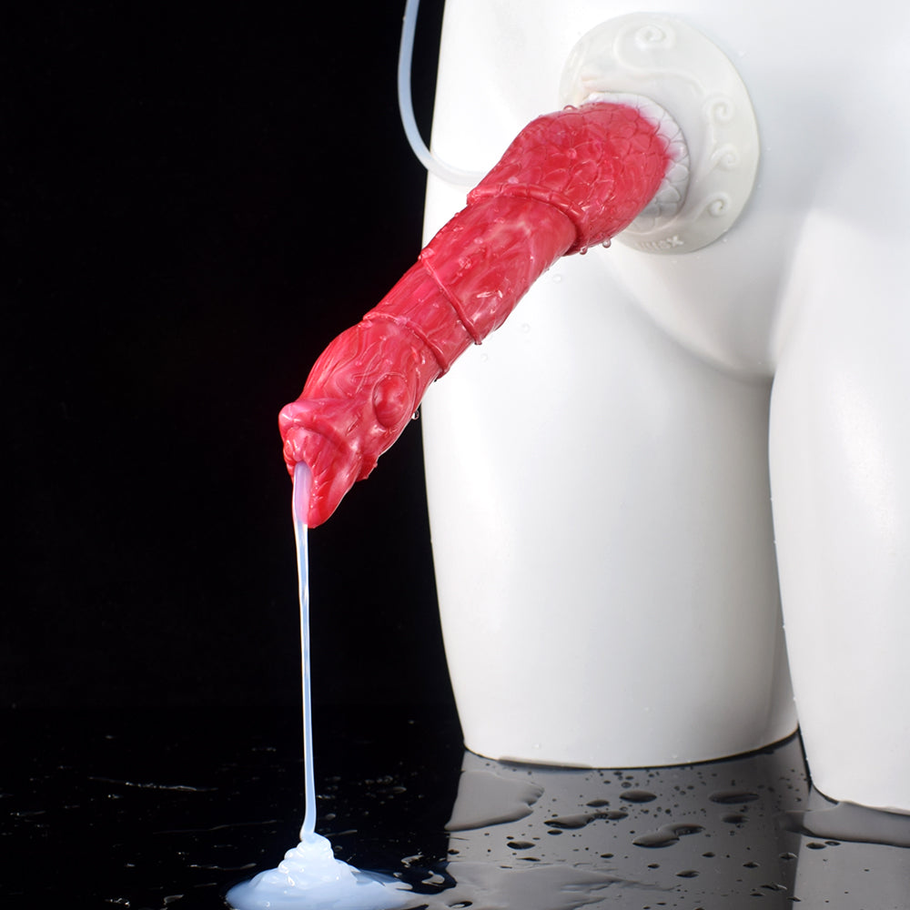 9 Inch Red Fantasy Squirting Monster Dildo